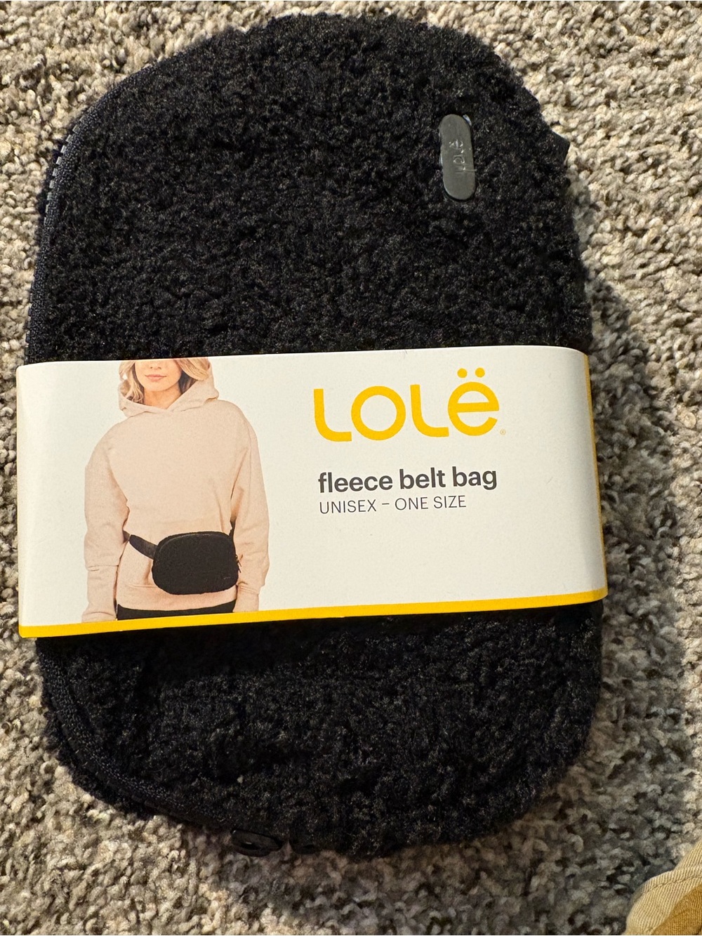 Lole Black Fleece Belt Bag Mini Crossbody